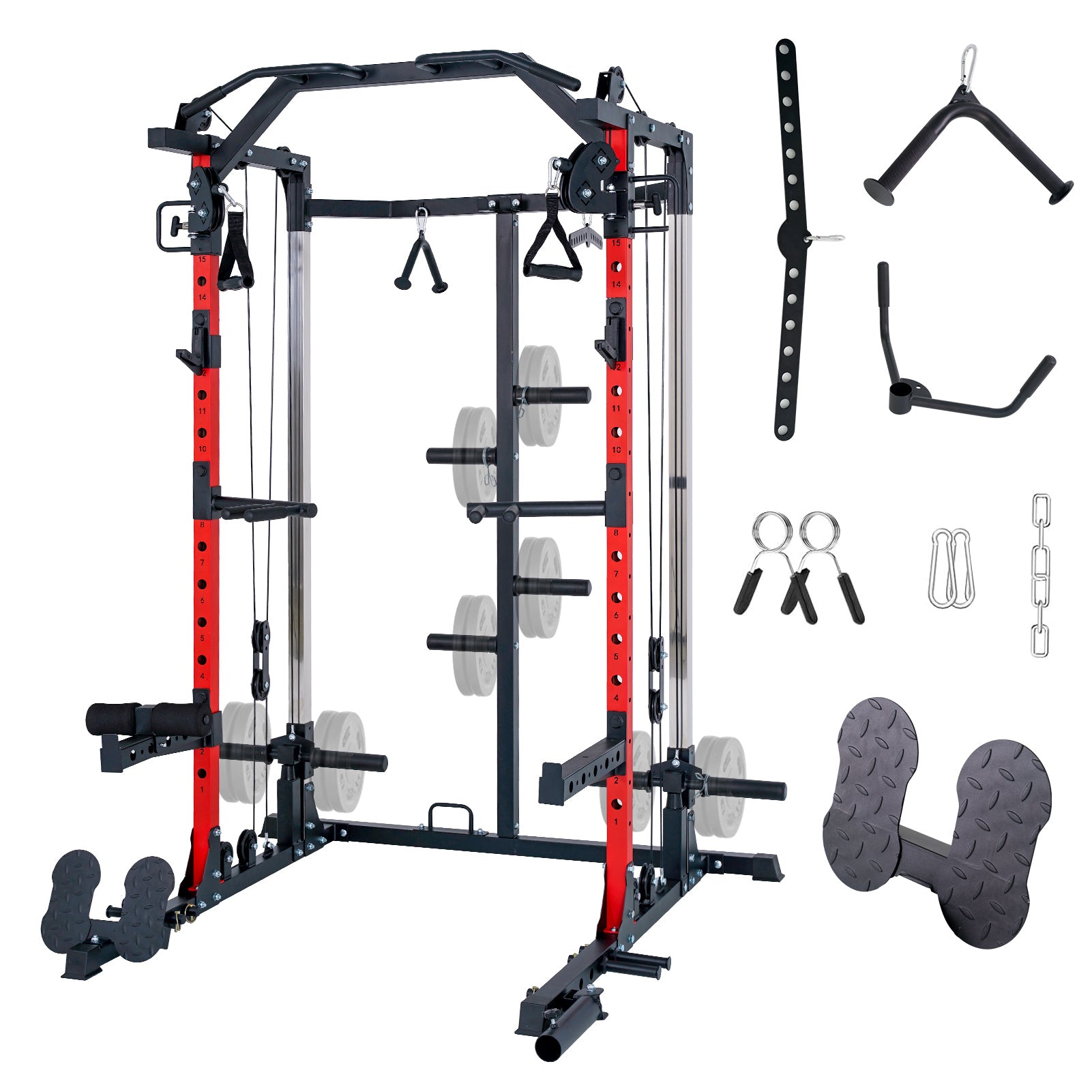 Smith 2000LBS Machine with Cable Crossover System & LAT Pull Down System