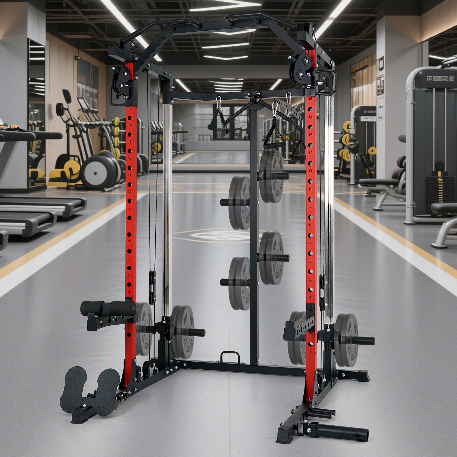 Smith 2000LBS Machine with Cable Crossover System & LAT Pull Down System