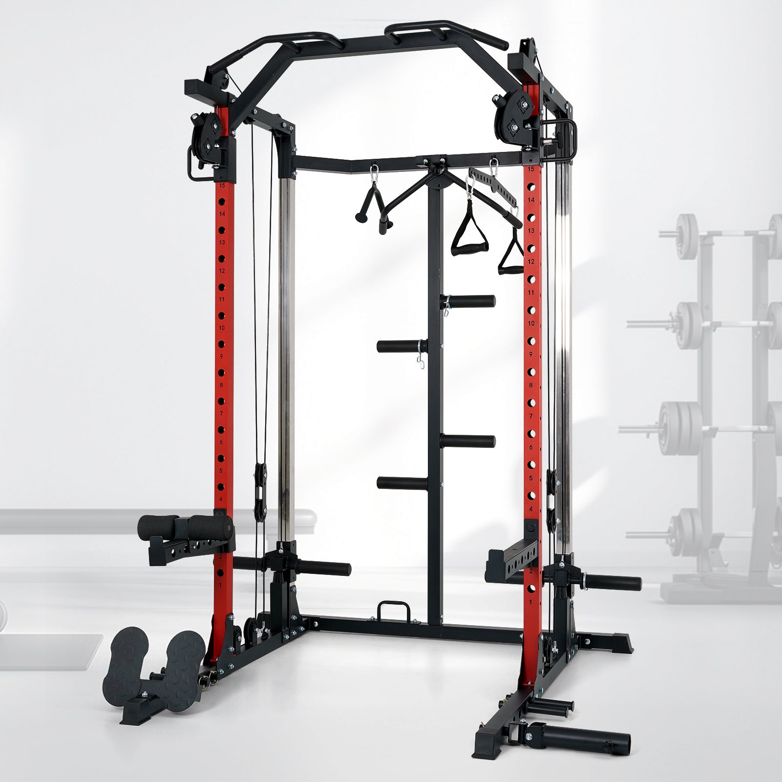 Gymusclo 2000LBS Smith Machine with Cable Crossover System & LAT Pull