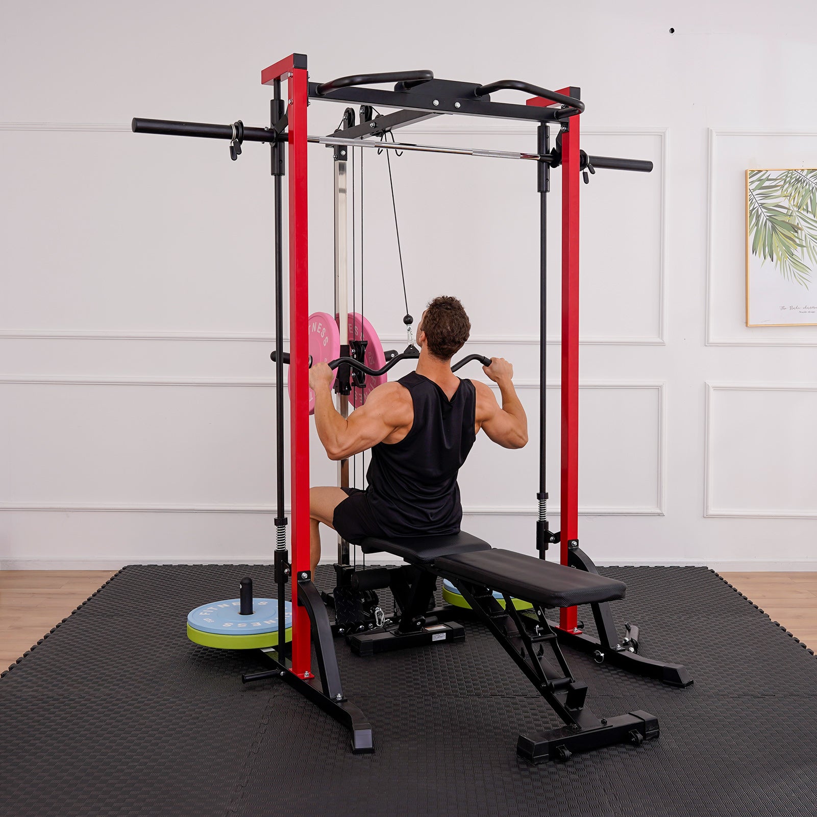 Image of Gymusclo Smith Machine Power Rack with LAT-Pull Down System