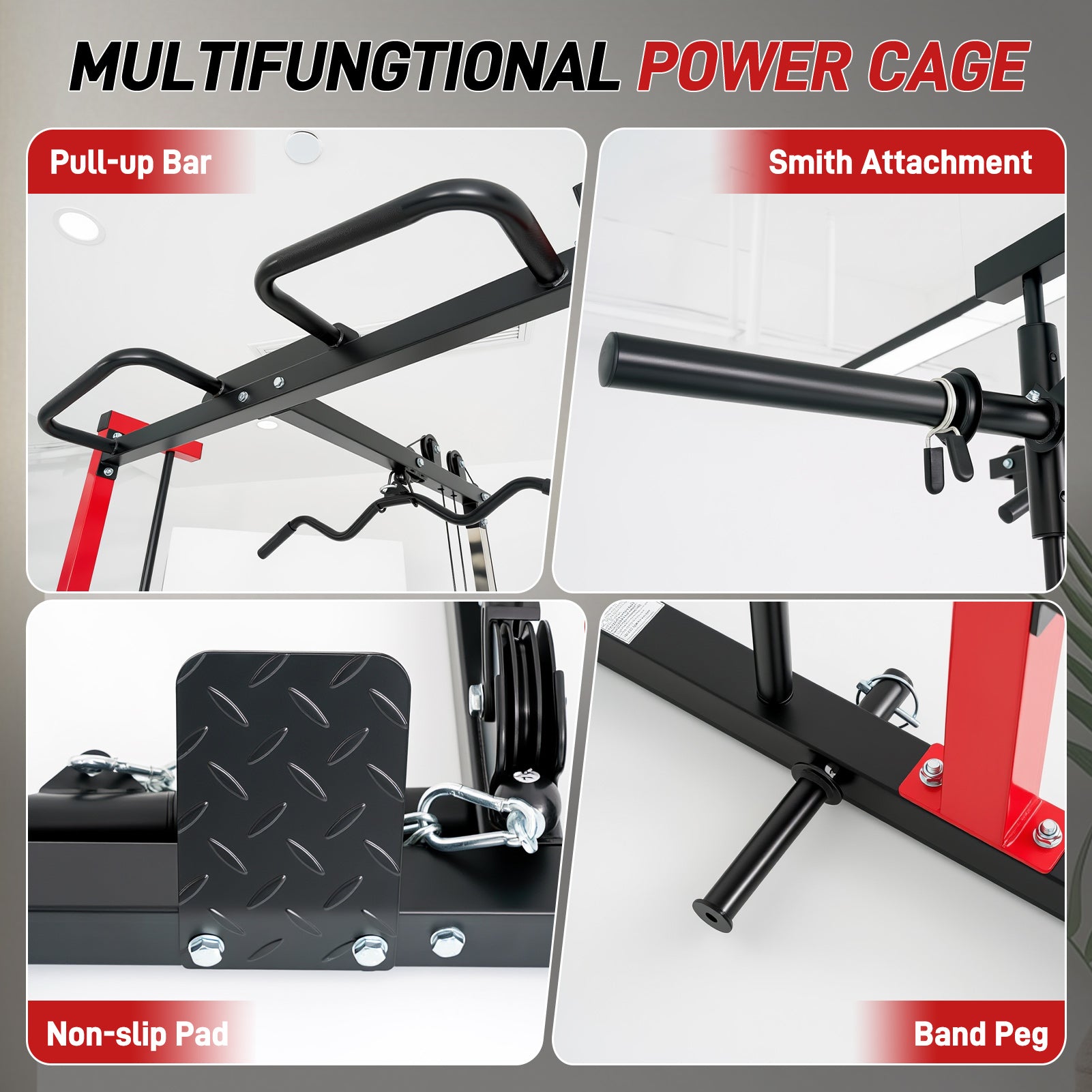 Image of Gymusclo Smith Machine Power Rack with LAT-Pull Down System