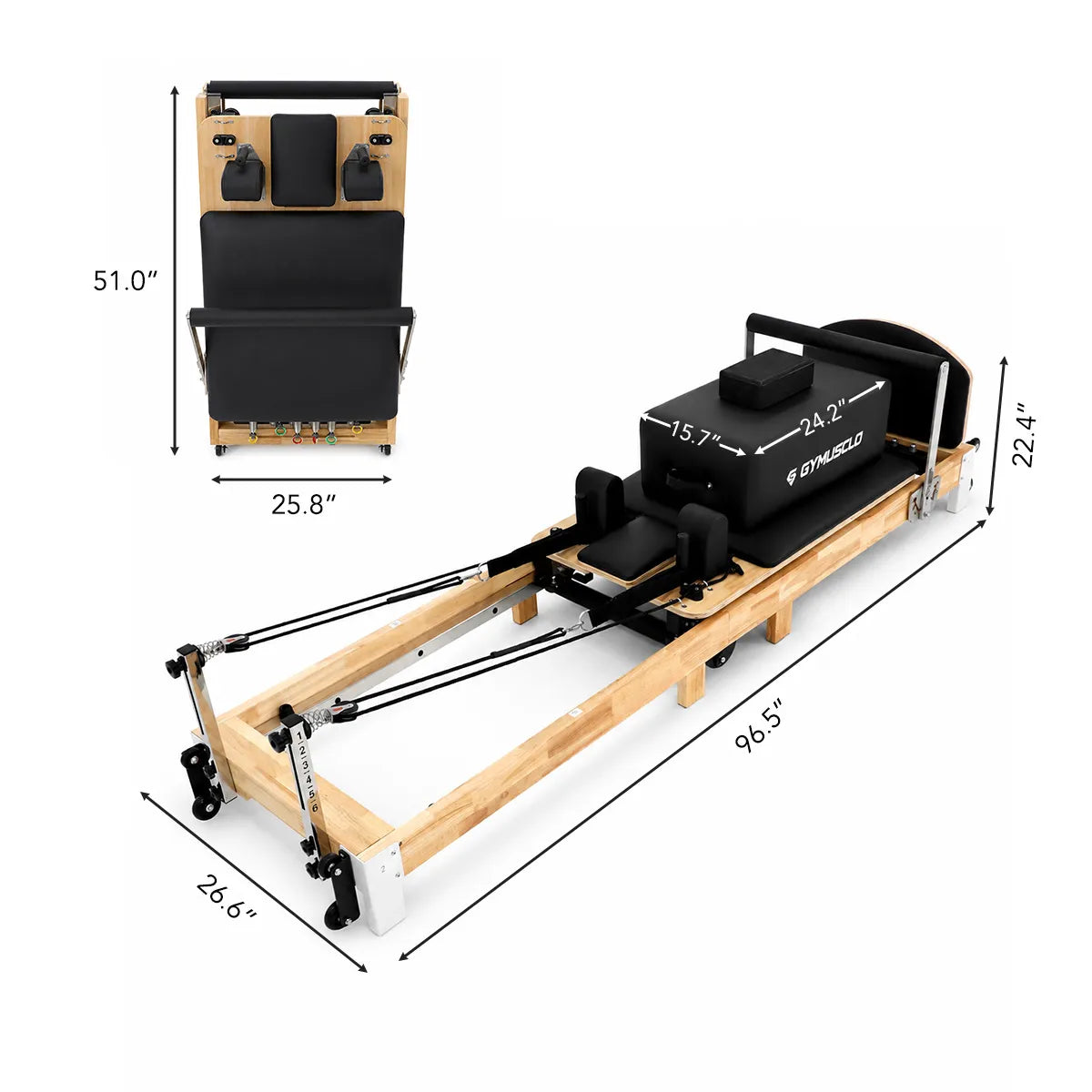 Image of Gymusclo Pilates Reformer Bed for Home Gym
