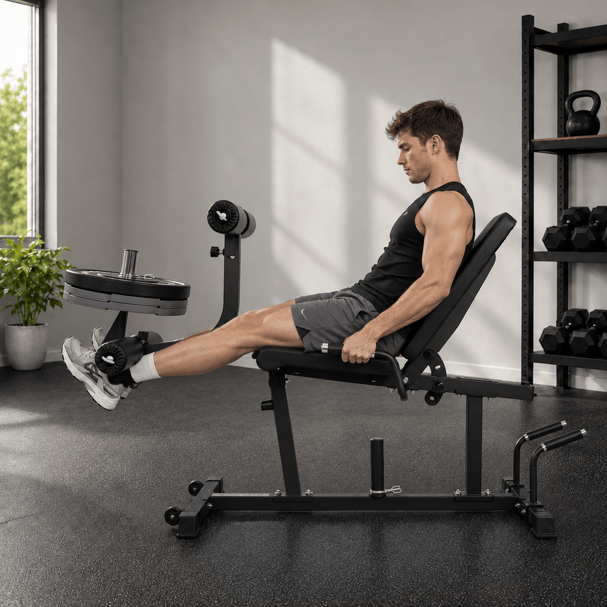 Y5 Plate-Loaded Leg Extension & Leg Curl Machine