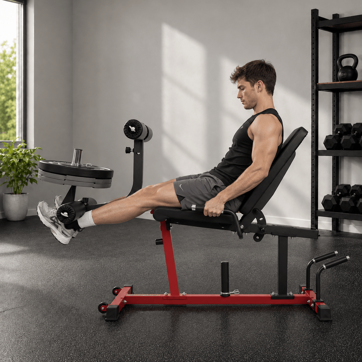 Y5 Plate-Loaded Leg Extension & Leg Curl Machine
