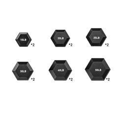Rubber Hex Dumbbell Set with Rack