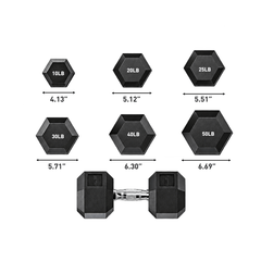 Rubber Hex Dumbbell Set with Rack