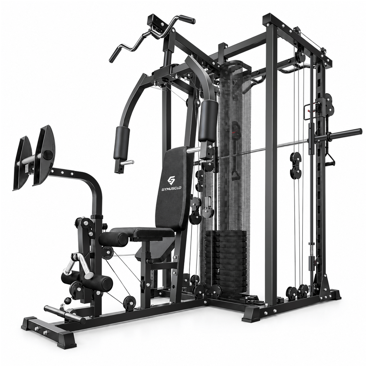 Multi-Function Home Gym System with 150lbs Weight Stack