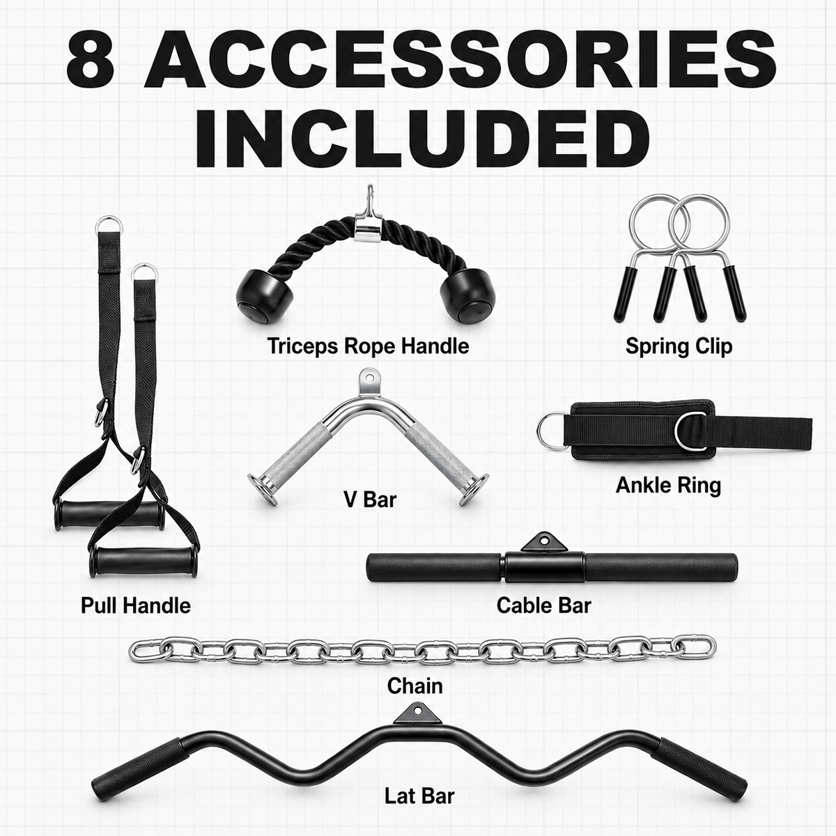 Multi-Function Home Gym System with 150lbs Weight Stack